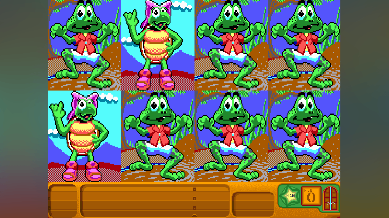 Juego de memoria para niños con dibujos de personajes animados