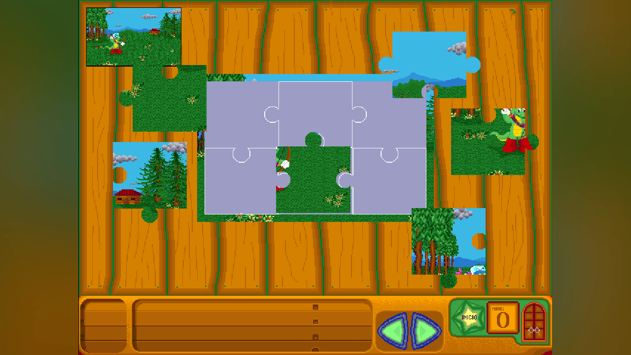 Rompecabezas para niños en juego para computadora con personajes de Vermic