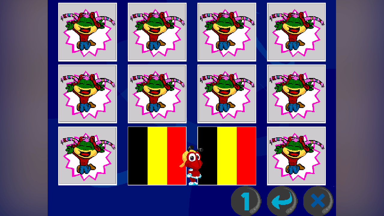 Aprender encontrando parejas de banderas de todo el mundo como Alemania con juego de memoria para niños pequeños