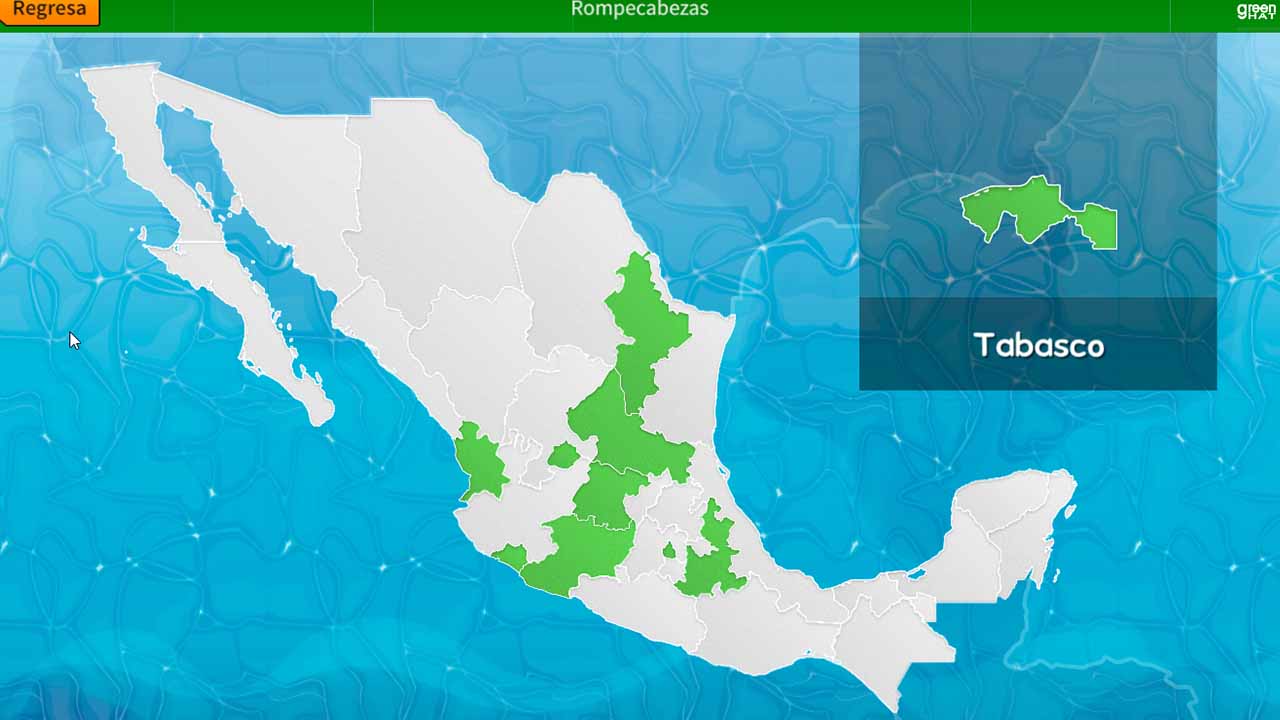 Juego con mapa de México para aprender nombres de estados y capitales