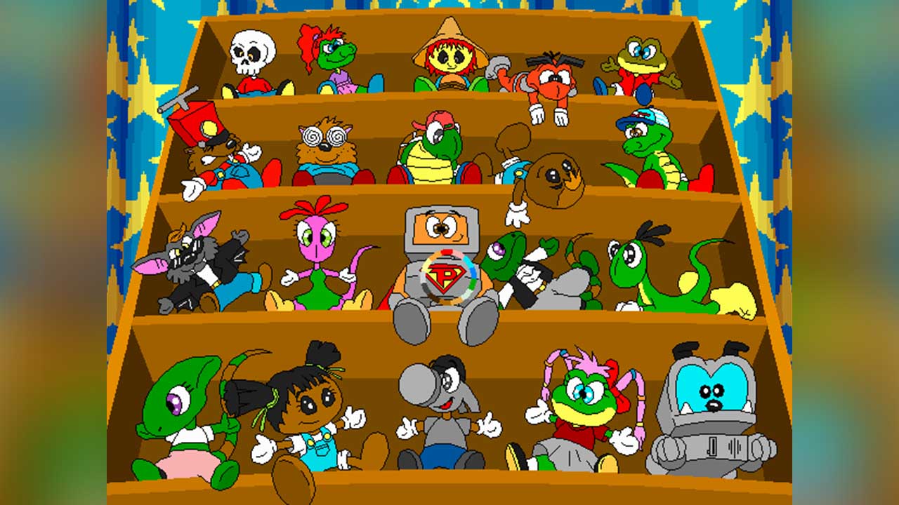 Librero con personajes de Vermic Studios en Mis Primeros Clics