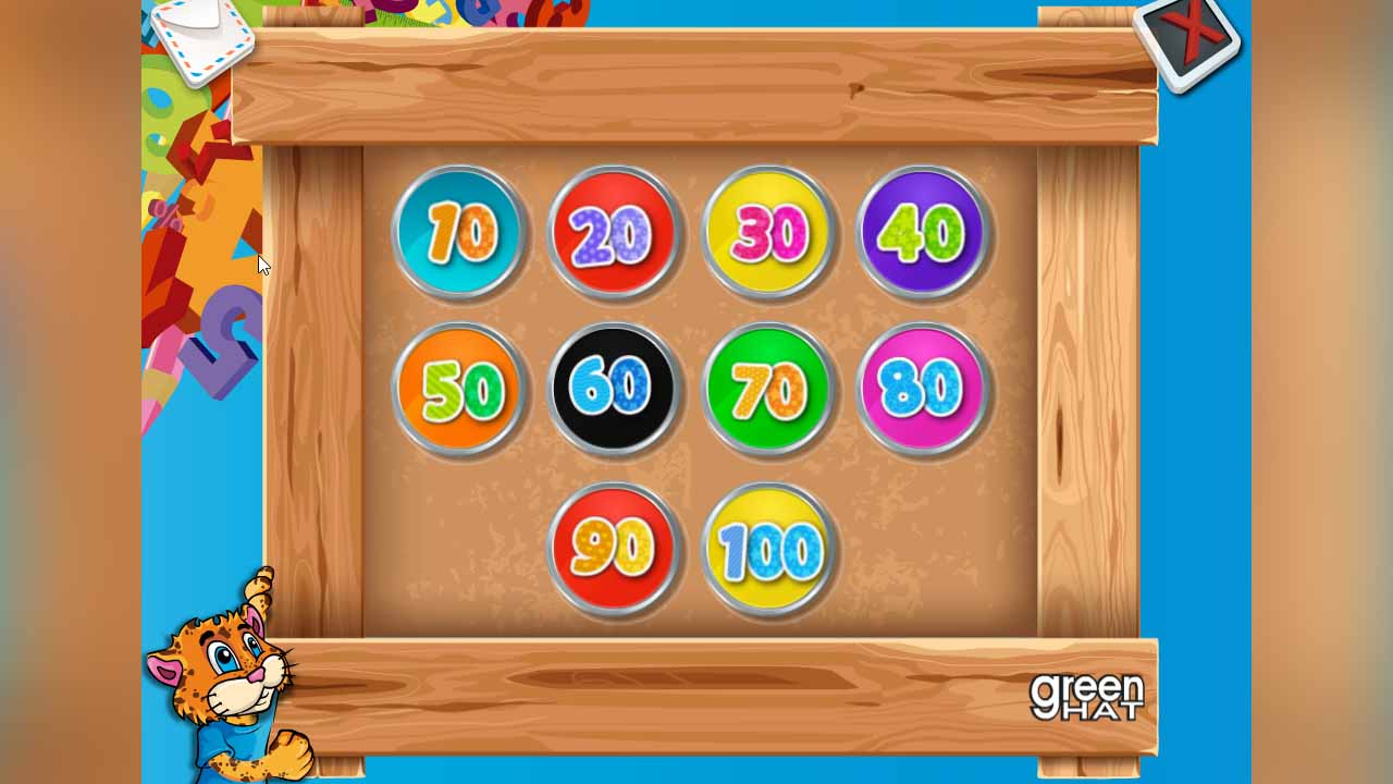 Aprender números con Balam en series de 10 portada para seleccionar minijuego