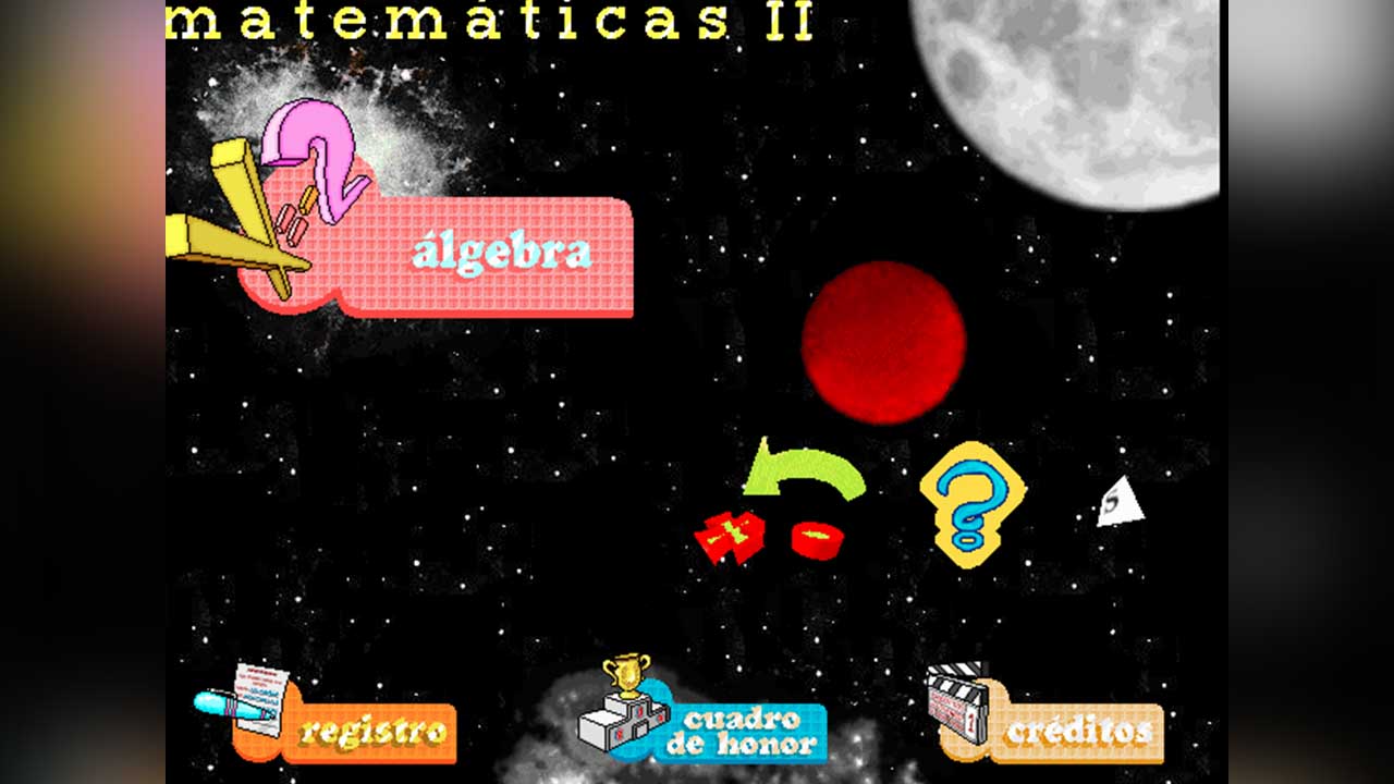 Juego en el espacio para jóvenes de secundaria para que aprendan aritmética