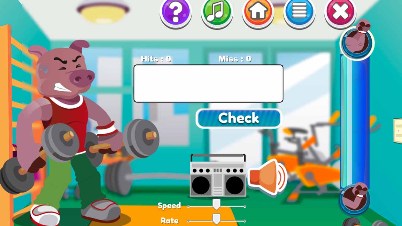 Gimnasio para aprender ortografía en inglés de software de Green Hat