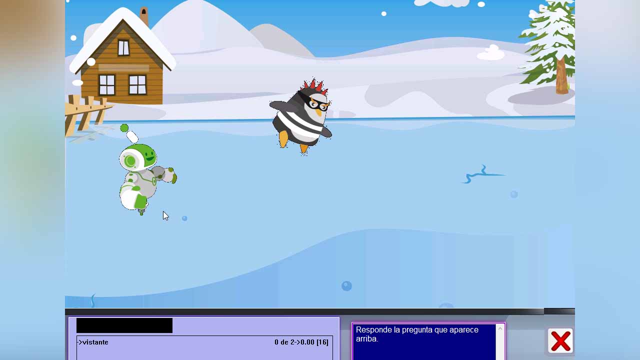 Juego de competencias de conocimiento para niños de tercero de primaria con personajes animados.