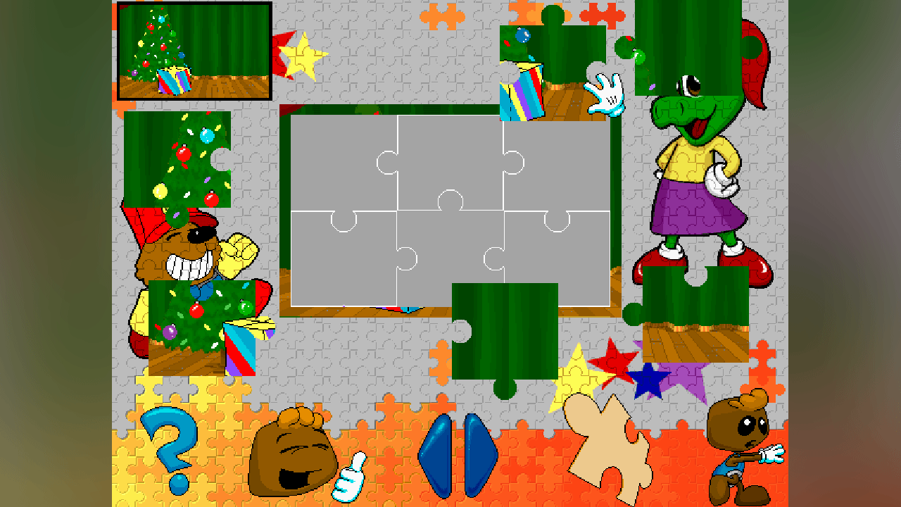 Rompecabezas virtual de piezas grandes navideño para niños de preescolar o primaria