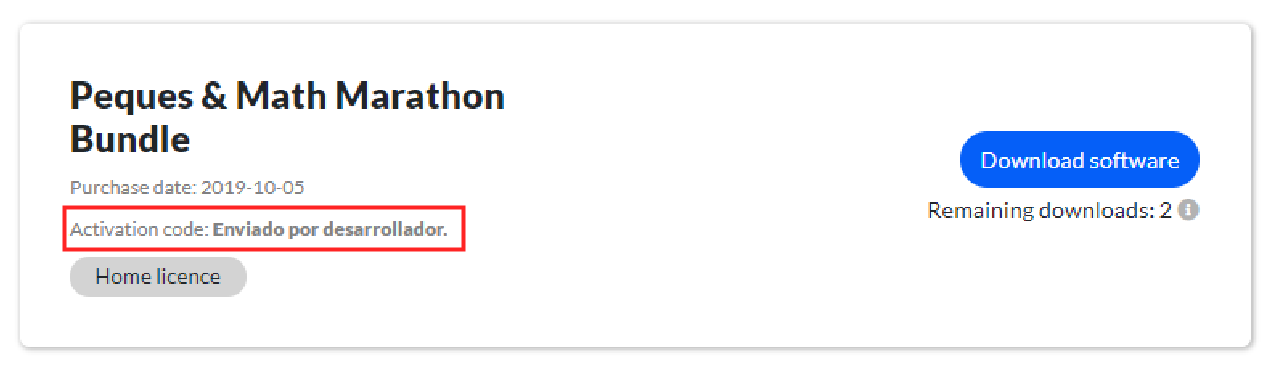 Activation code missing example